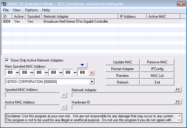 change the mac address of your windows computer