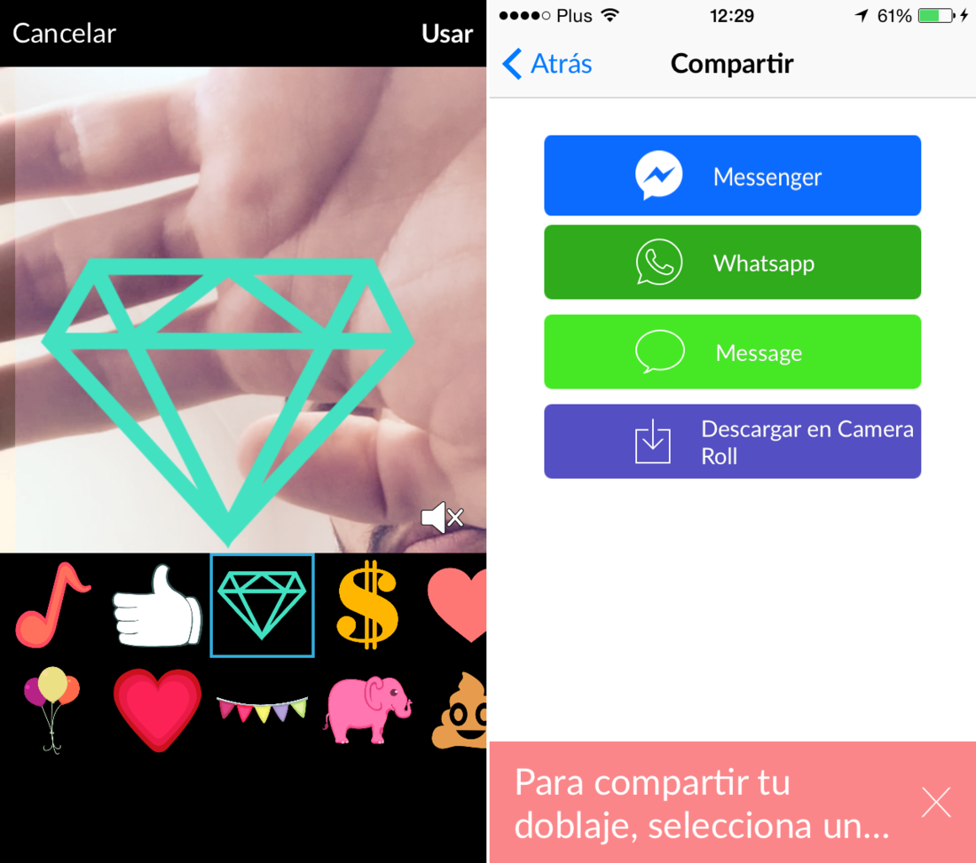 Dubsmash permite la creación de los videos de playback