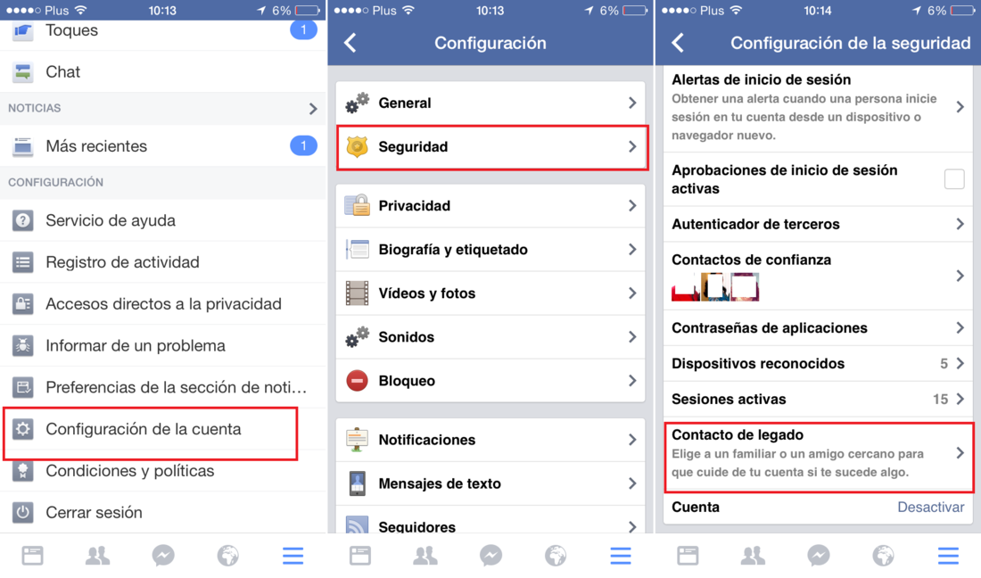 Como hacer nombrar a uno de tus amigos como contacto de legado de Facebook