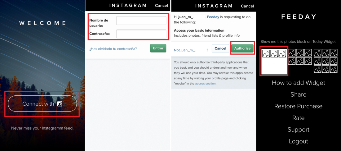 Notificaciones con las publicacines de Instagram