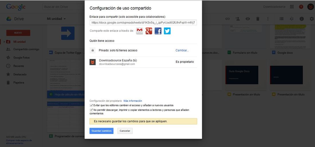 Como evitar que descargen los archivos compartidos de Google Drive