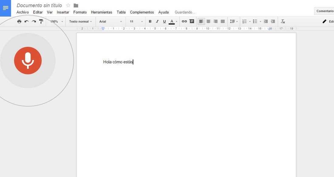 Como dictar texto y escribirlo en un documento de Google docs