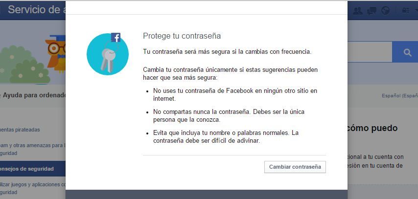 comprobar seguridad de Facebook