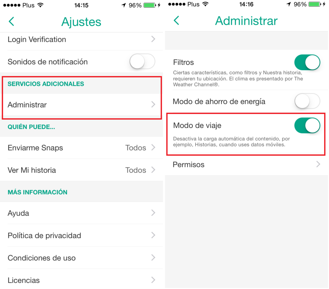 Como evitar el consumo de nuestro paquete de datos de la app SnapChat