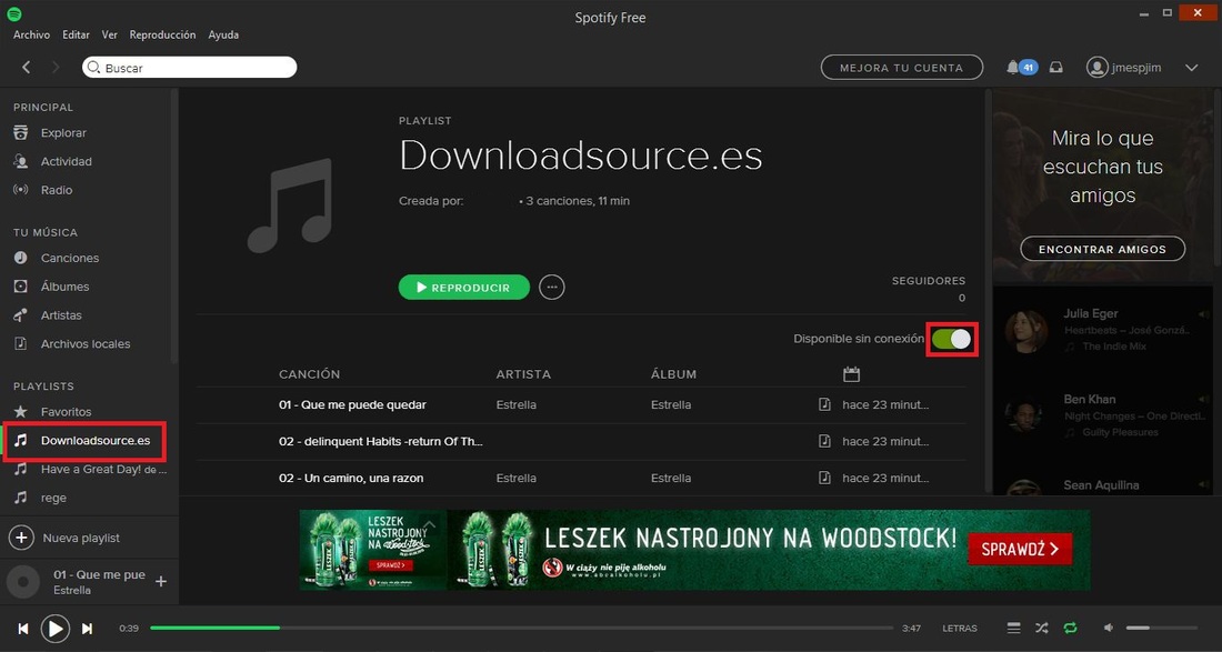 como reproducir los archivos mp3 locales de tu ordenador en tu telefono con Spotify