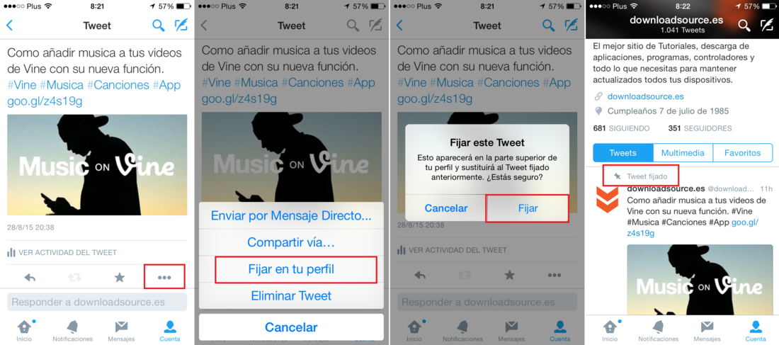 Como fijar tweets en tu perfil de Twitter desde la app oficial para Andorid o iOS