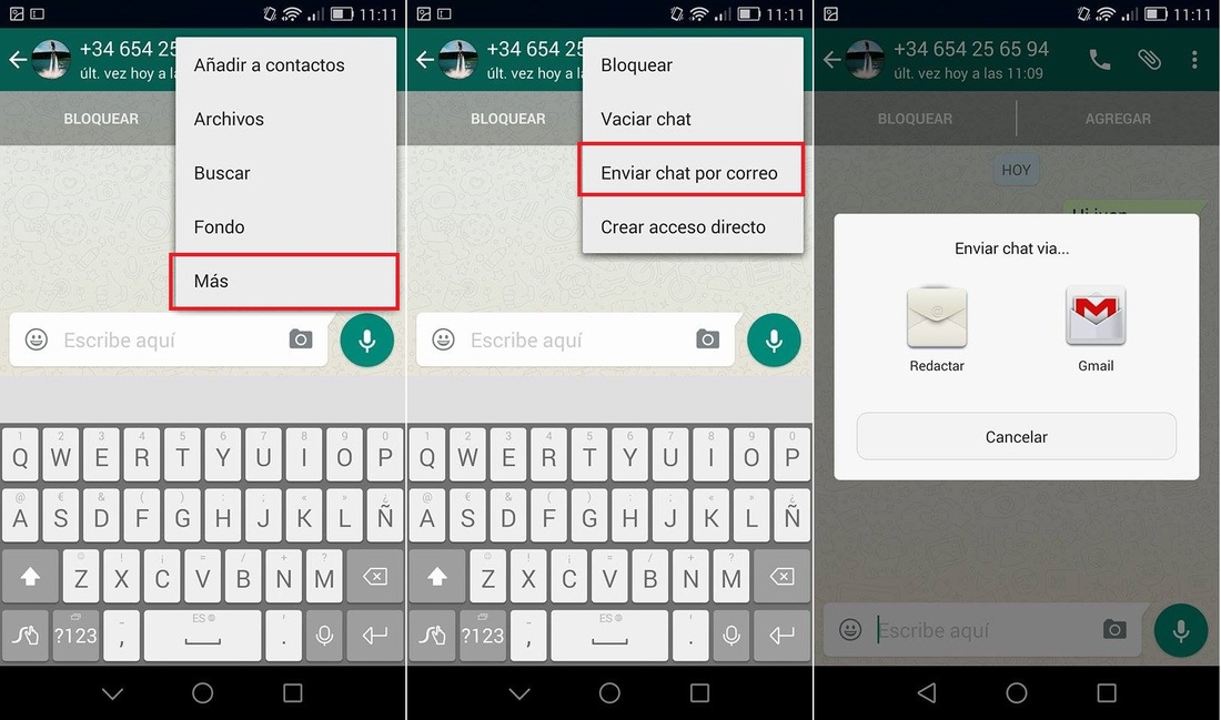Crea archivo de texto con una copia de seguridad de tu chat de Whatsapp en Android