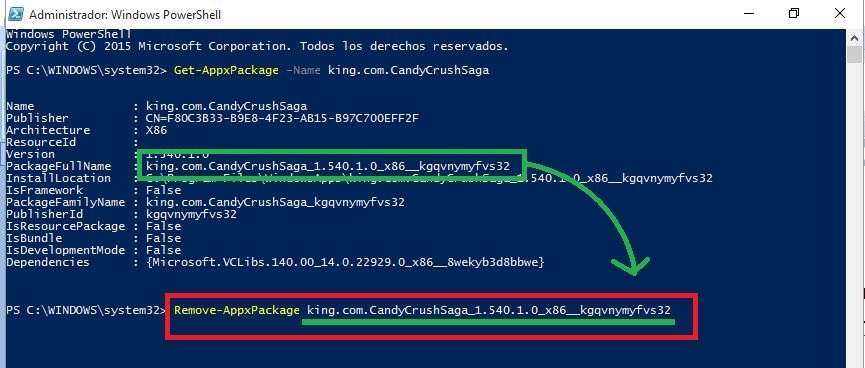 Elimina el juego de Cundy Crush de Windows 10