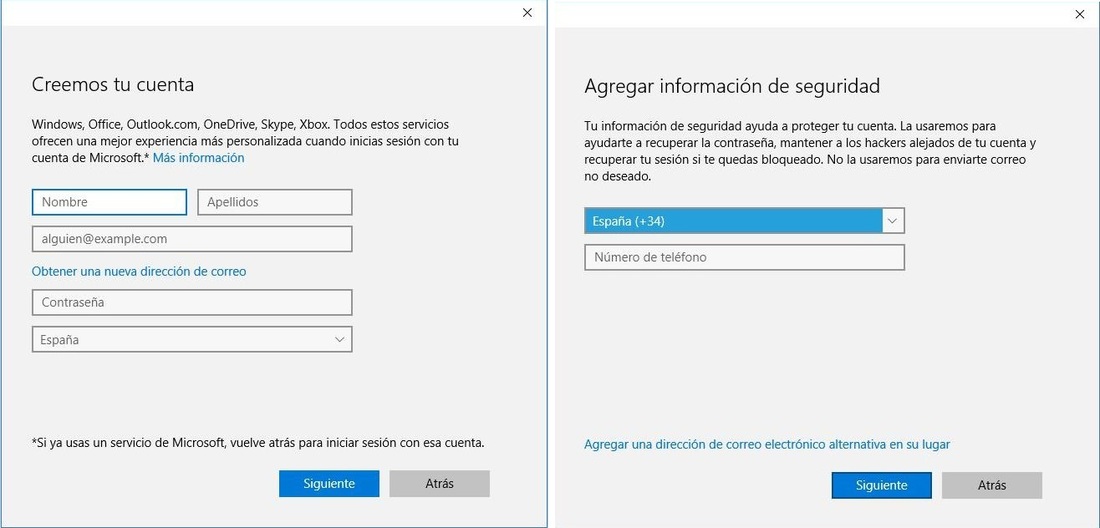 Crear cuenta de microsoft en windows 10 a partir de cuenta local