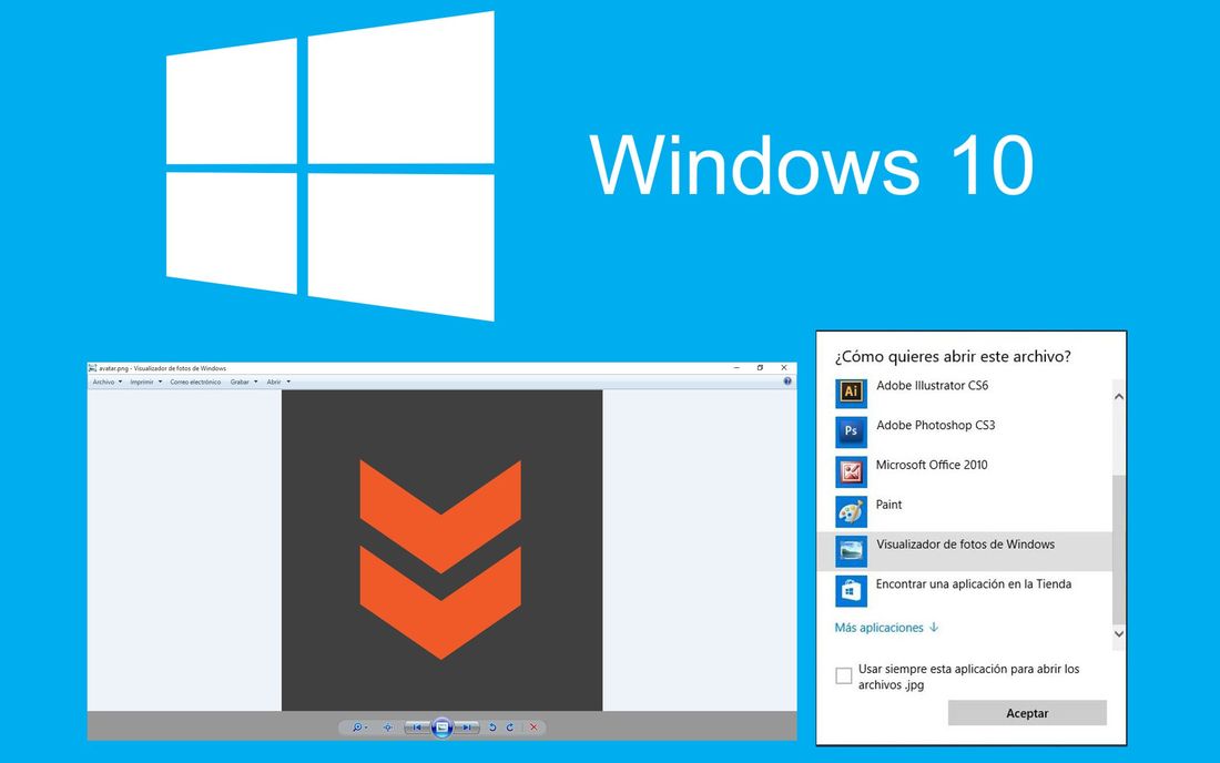 Visualizador de fotos de Windows 10