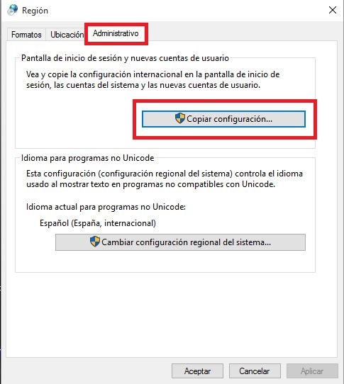 Cambio de instalación del idioma en Windows 10