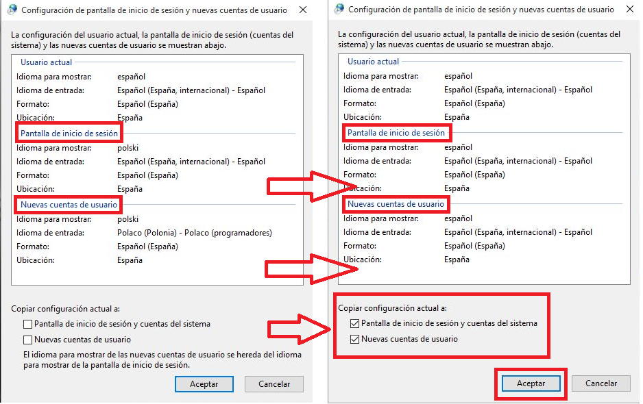 Windows configura tu idioma en el sistema operativo