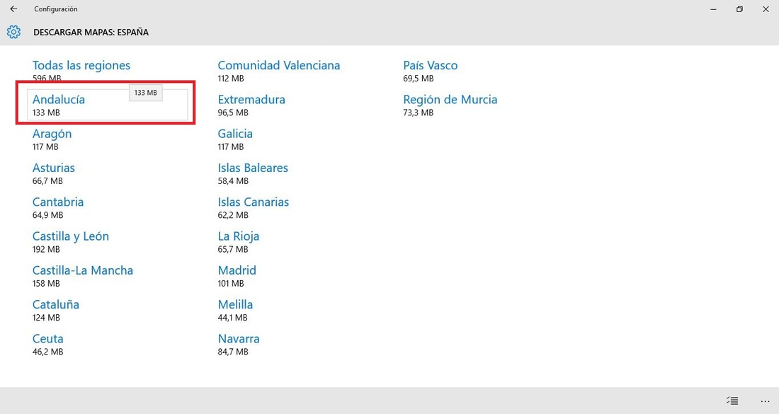 Windows 10 permite la descarga de mapas para visualizarlos de manera offline