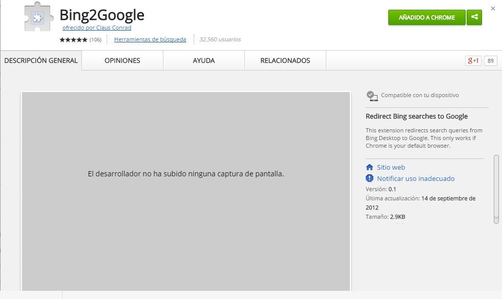 Busqueda de Google en Windows 10