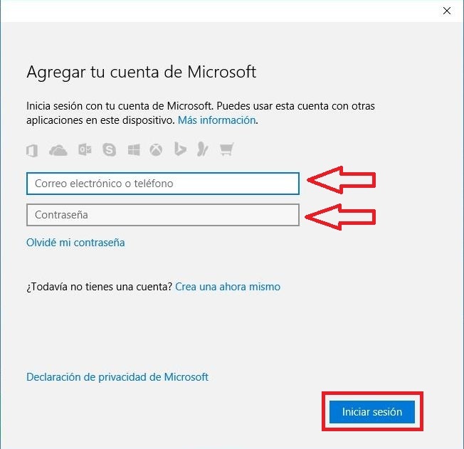 como iniciar sesión en la tienda de windows 10 con la cuenta local