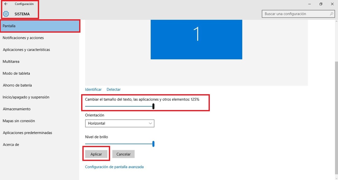 Aumentar de tamaño la barra de tareas y los iconos de acceso directo en Windows 10