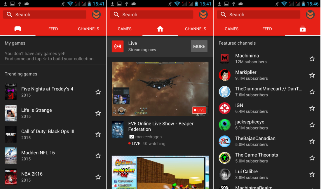 Youtube Gaming para Android en España