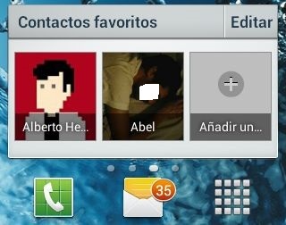 Acceso directo a tus contactos favoritos en Smartphone o Tableta Android