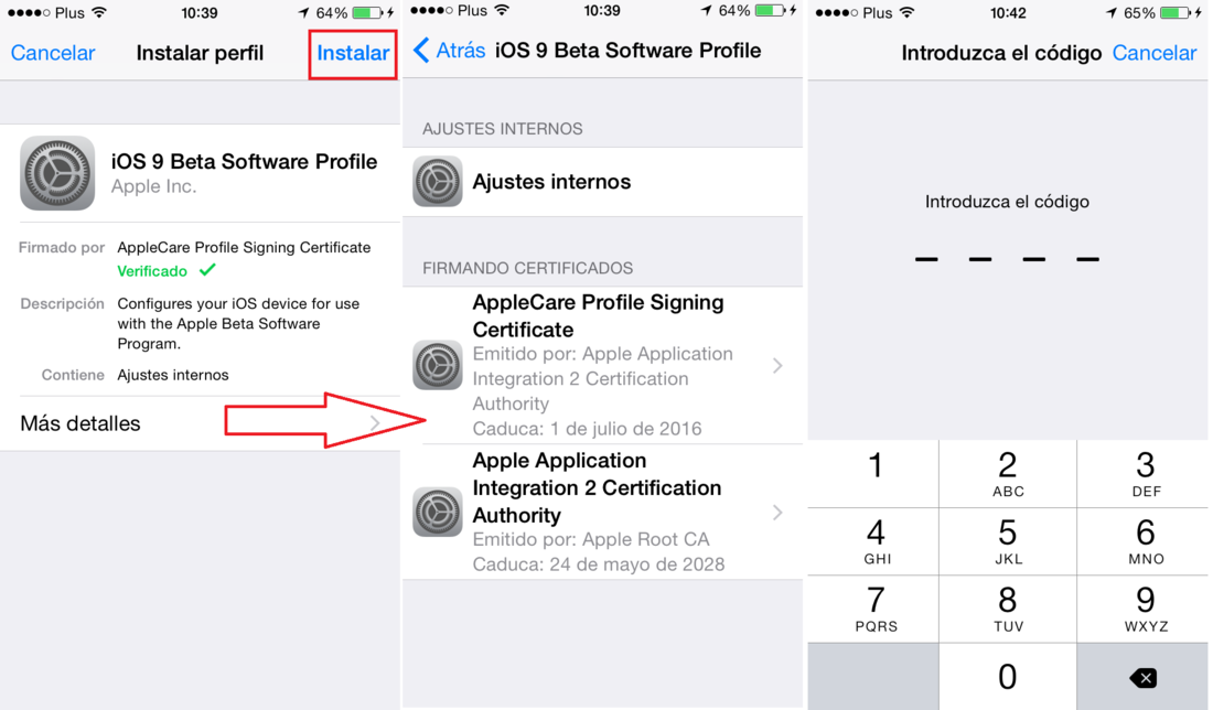 Instala la nueva versión beta publica de iOS 9.