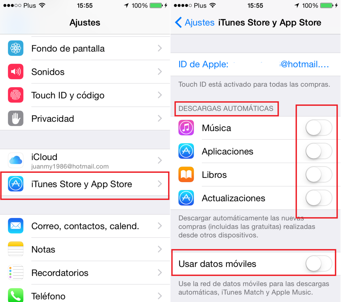 descargar las musicas, actualizaciones, apps y libros en todos tus dispositivos Apple a la vez