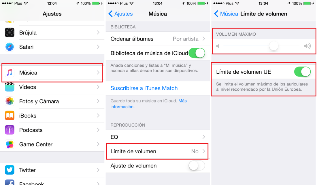 Limitar el maximo volumen de tu dispositivo iOS en tu dispositivo iOS