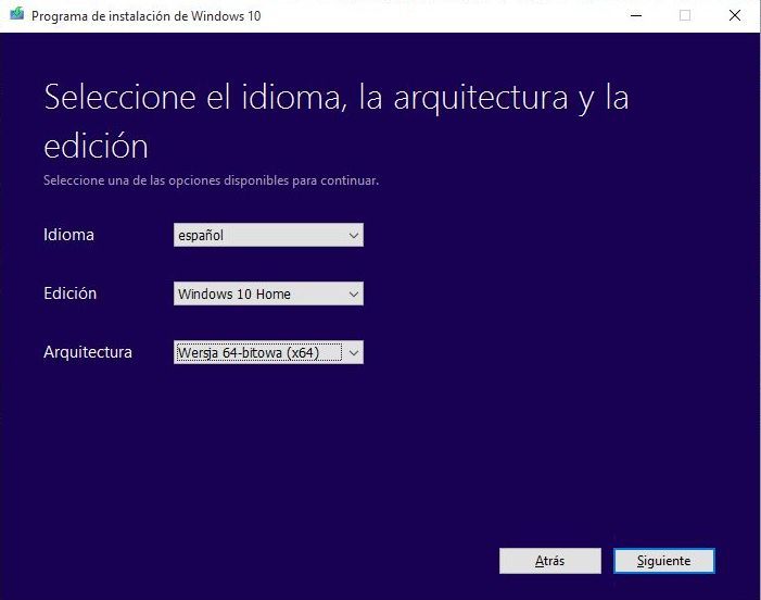 Descargar ISO de windows 10 de microsoft