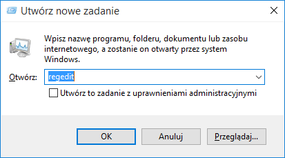 regedit en Windows 10 para solucionar problema con pantalla negra