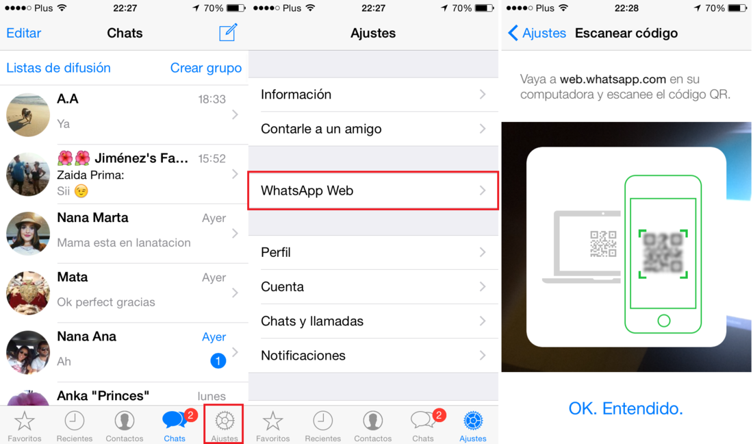 ya esta disponible la versión de whatsapp web para iOS