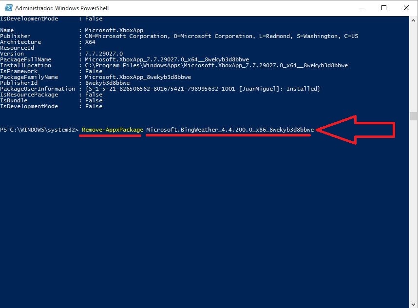 Eliminar apps predeterminadas en Windows 10