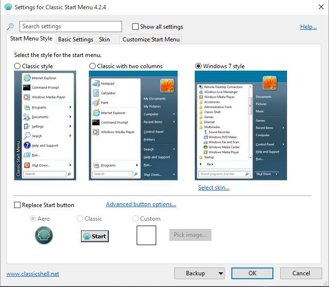 colocar el menu de inicio de windows 7 en windows 10