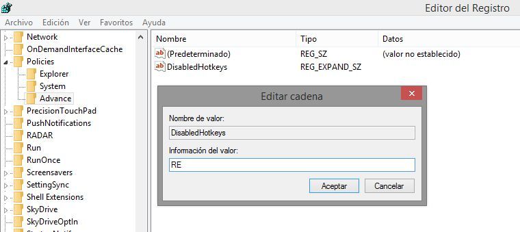 Como deshabilitar atajos de teclado específicos que involucren la tecla Windows de tu teclado