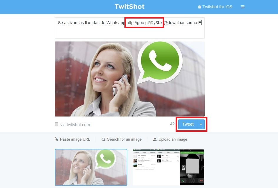 Como tuitear las fotos de las URL publicadas