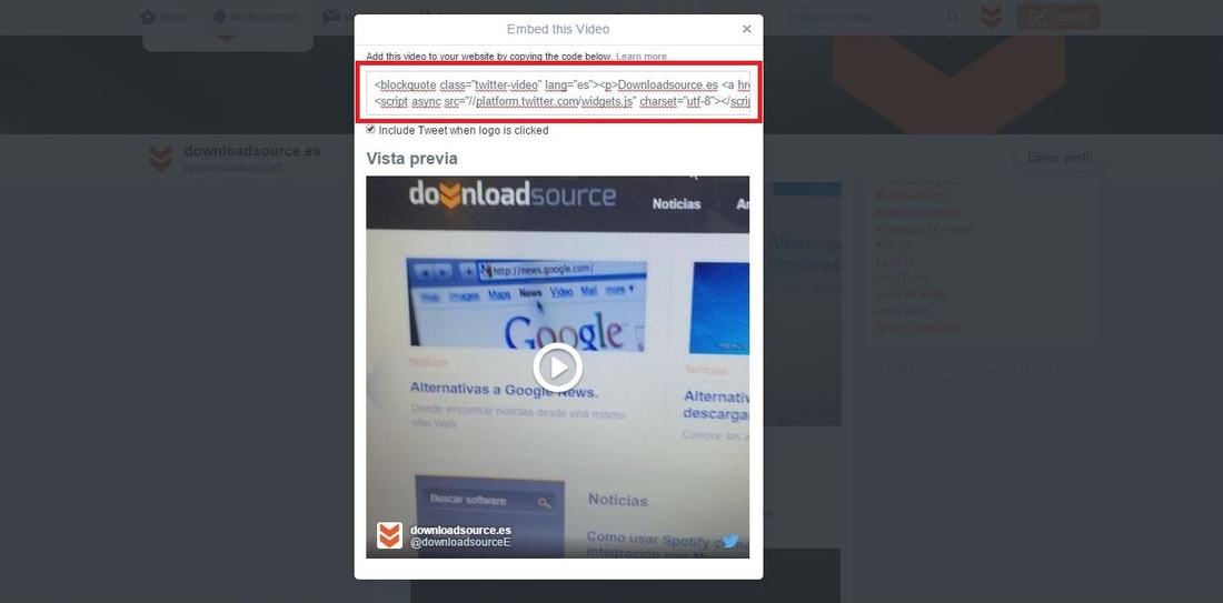 Como incrustar un video de Twitter en tu blog o website