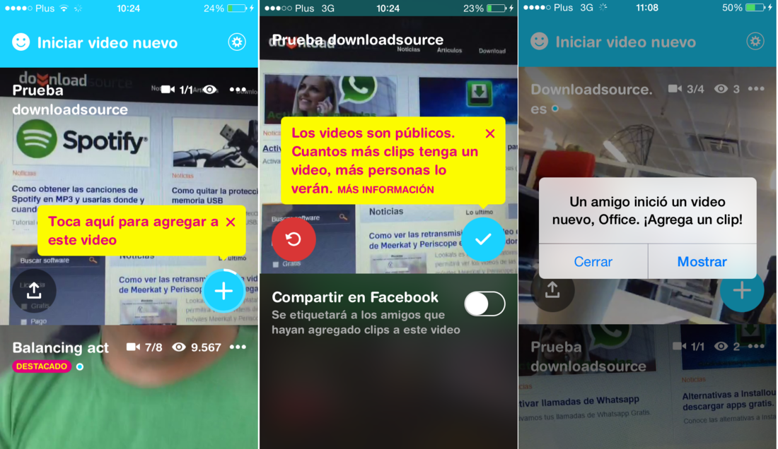 crear videos colaborativos de Riff en Facebook