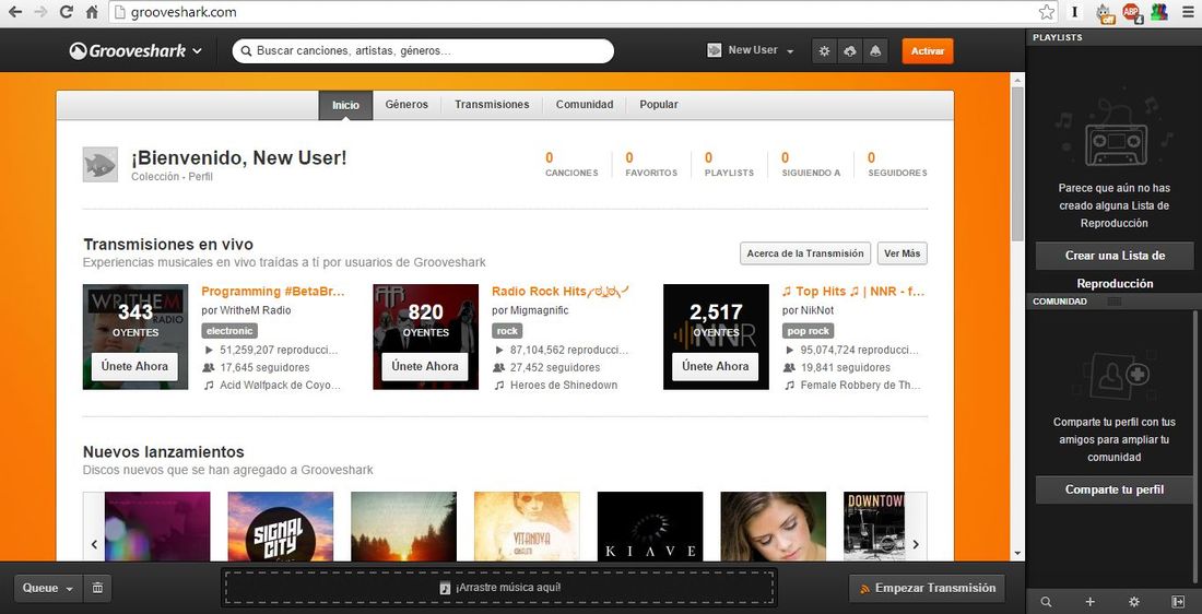 Grooveshark, spotify, mp3, lita de reproducción, descarga de musica,