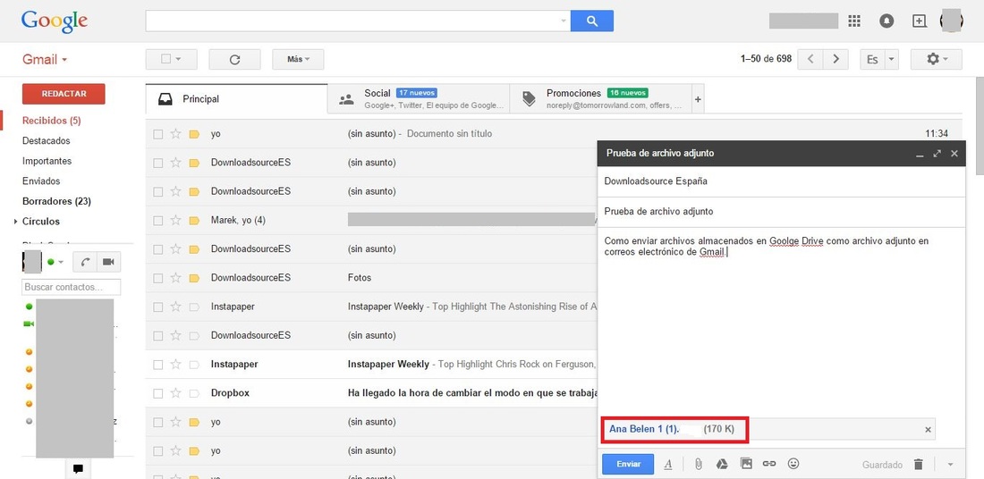 Siesta Resistente maduro Como enviar archivos de Google Drive como archivo adjunto y no como enlaces  en tus correos de Gmail.