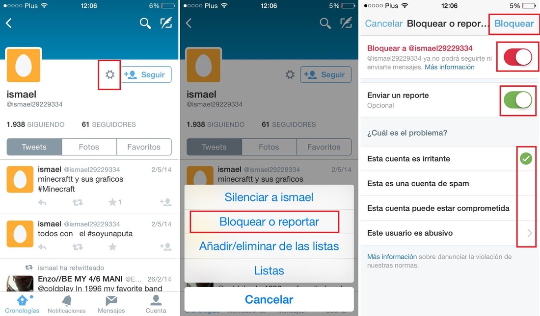 Smartphone, Android, twitter, bloqueo, usuario, perfil,