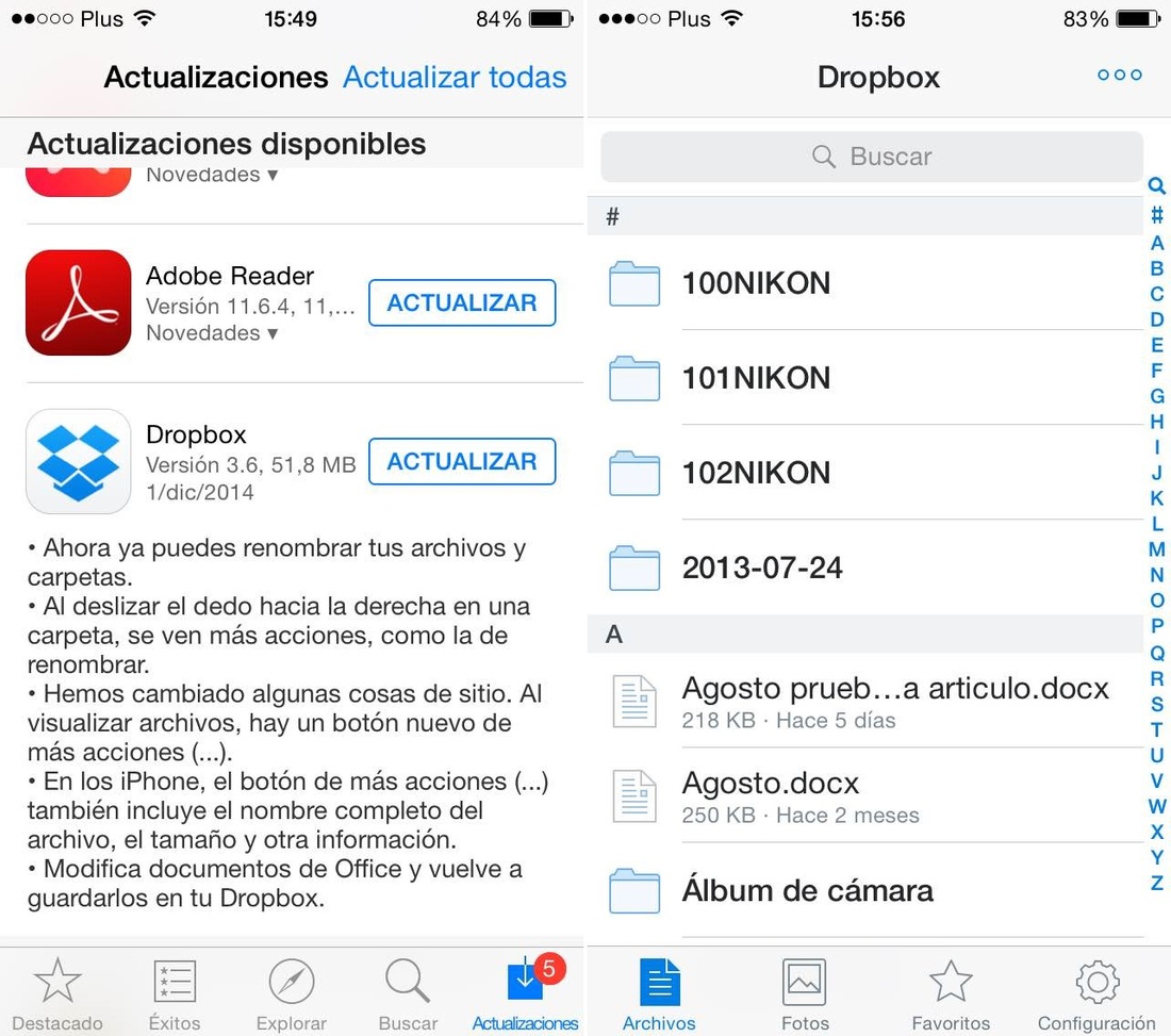 iPhone, iPad, renombrar,carpetas archivos, Dropbox, ios,