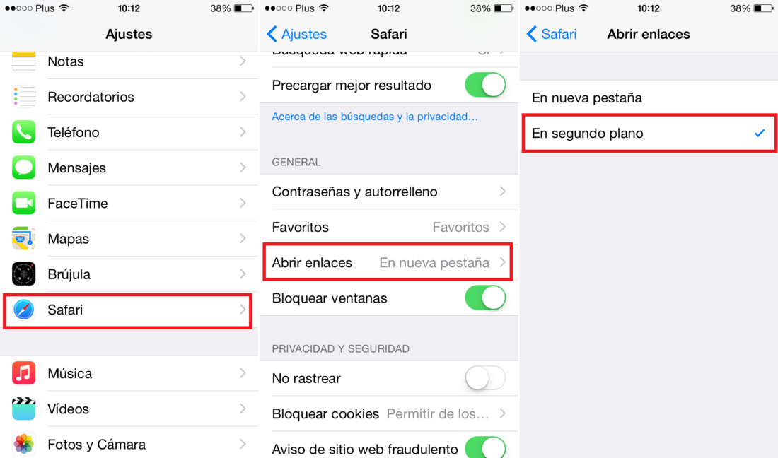 Como configurar enlaces en segundo plano en iOS 8 en un iPhone