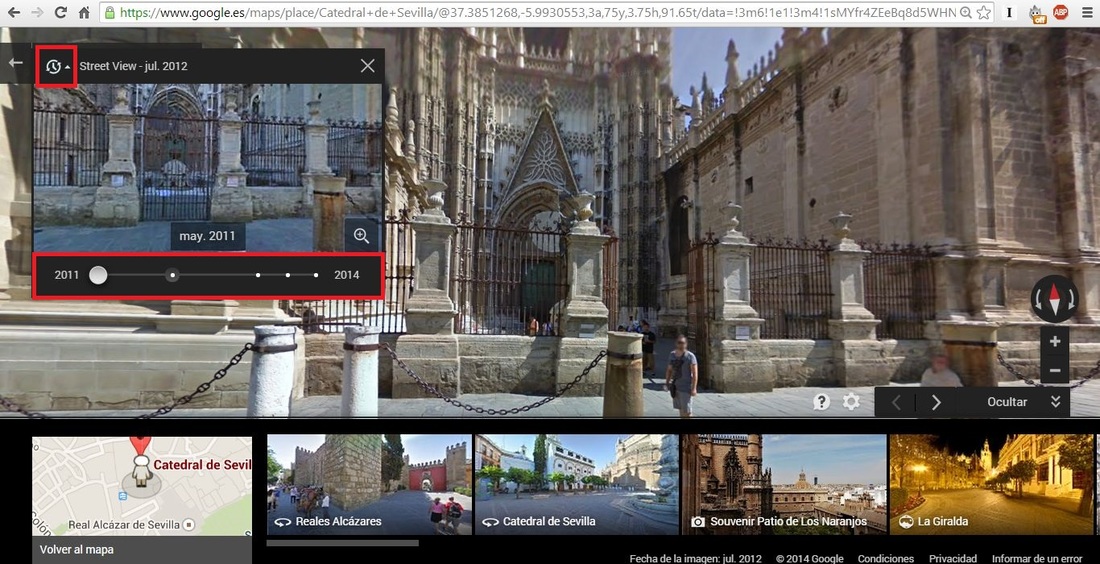 como acceder a viaje en tiempo de Google Maps