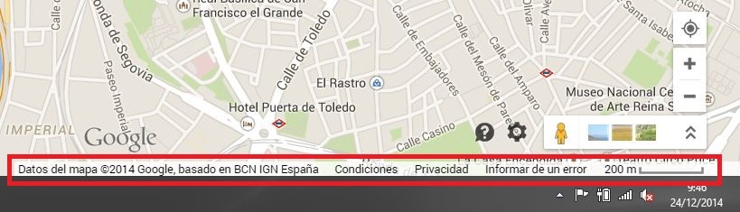 mas opciones en Google maps