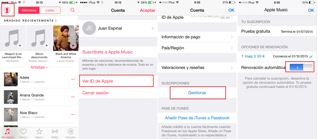 Como evitar la suscripción automática de Apple musica y así utilizar apple Music gratis