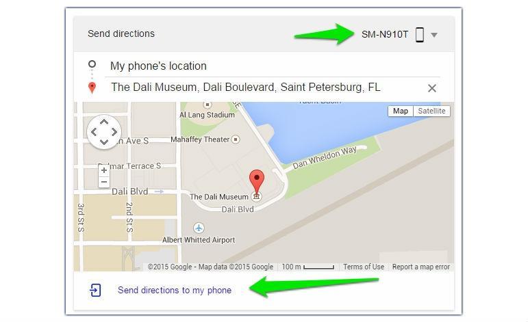 como enviar direcciones desde el buscador Google a tu smartphone Anddroid