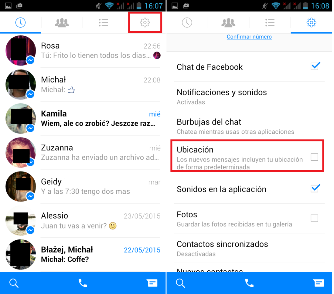 Como desactivar la localización de Facebook mesenger en tu tableta Android o Smartphone android