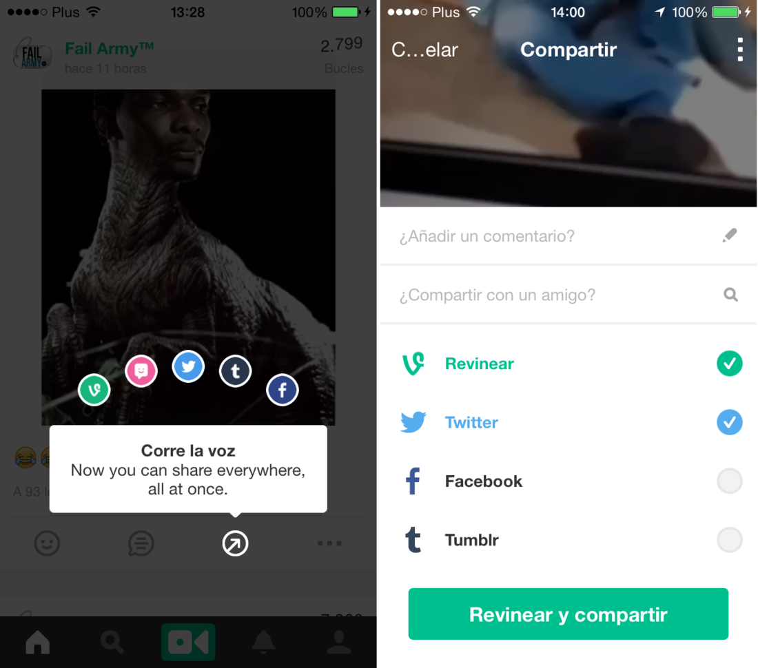 Como compartir un video de Vine en varias redes sociales al mismo tiempo