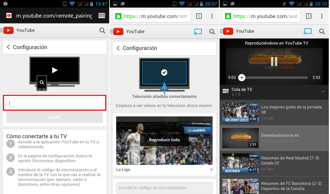 Manejar Youtube desde tu telefono Android en tu TV u Ordenador