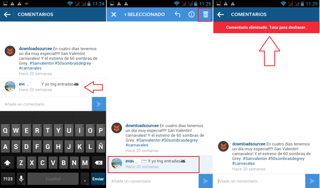 Eliminar los comentarios no deseados de tus fotos de Instagram