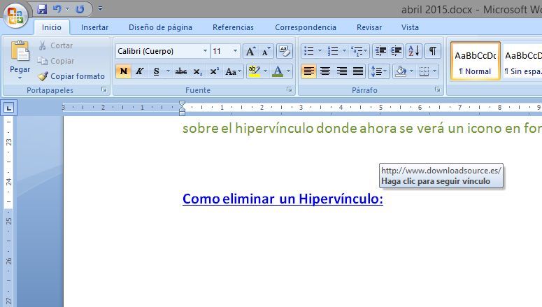 Como usar y crear enlaces en Word