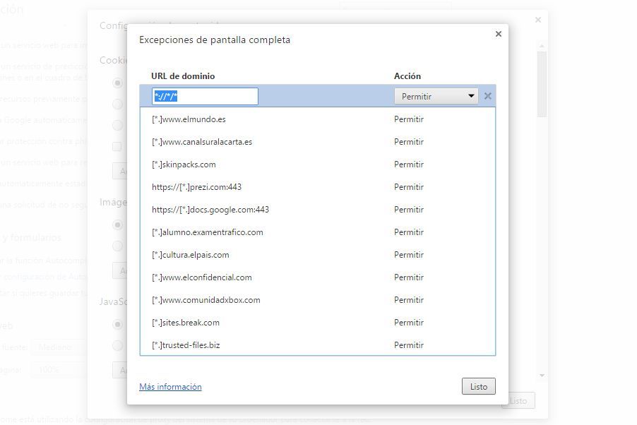 Como eliminar los permisos de pantalla completa de los videos