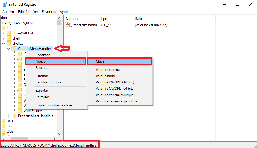 Activar la opcion abrir con... en el menu de inicio de Windows 10